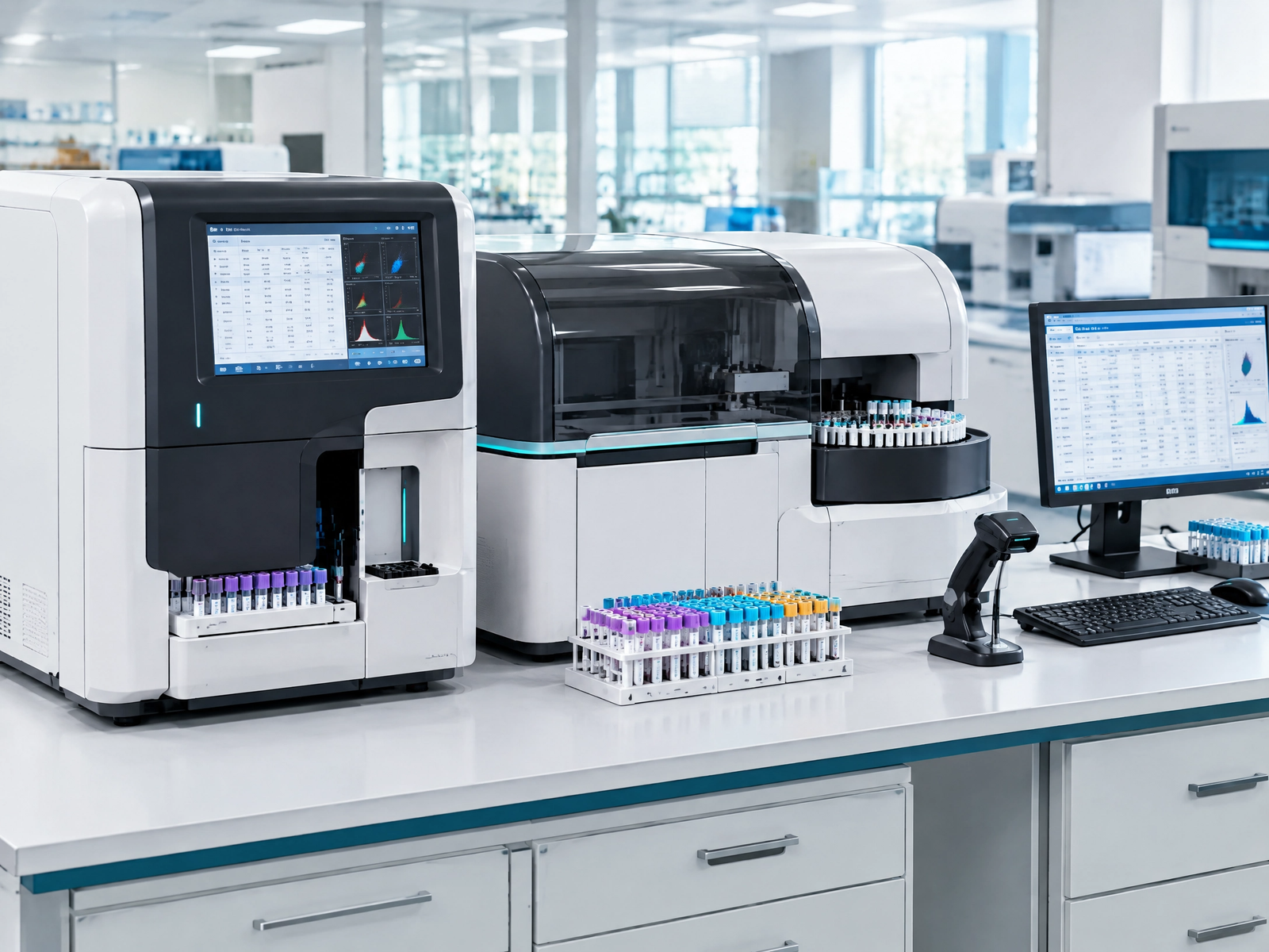 Clinical hematology and biochemistry analyzers in a modern laboratory